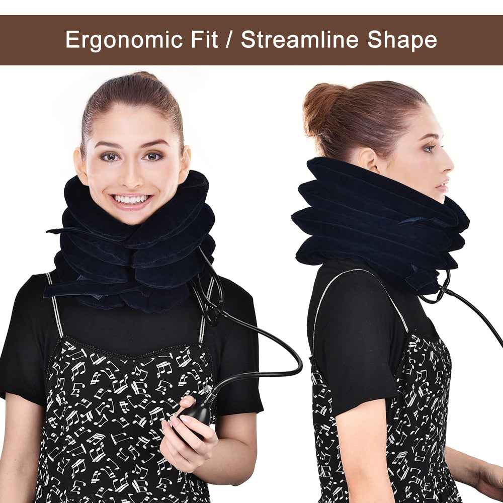 Neck Traction Support Device - 3/4 Layer Inflatable Air Cervical Neck Massager