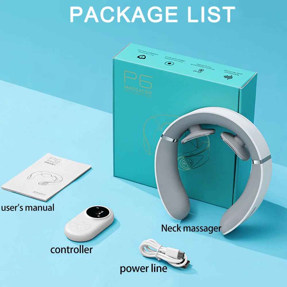 Neck Hot Compress Massager with 5 Massage Modes and 2 Massage Heads