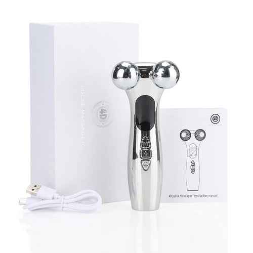 4D Roller Facial Massager EMS Face Lift Device V-Face Slimmer Skin