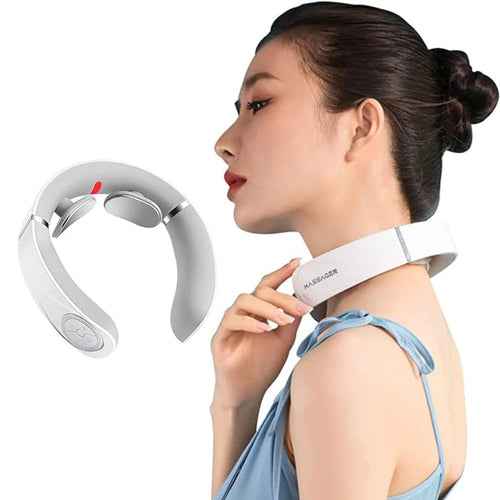 Neck Hot Compress Massager with 5 Massage Modes and 2 Massage Heads