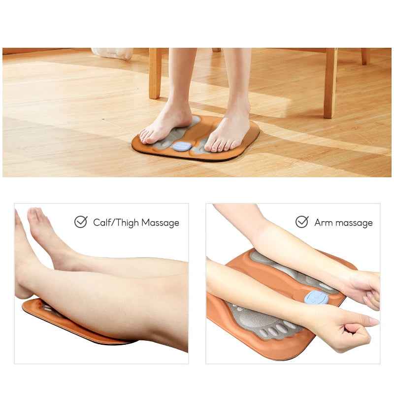 Smart Rechargeable 3D EMS Foot Massage Pad Pulse Relieve Pain Relax