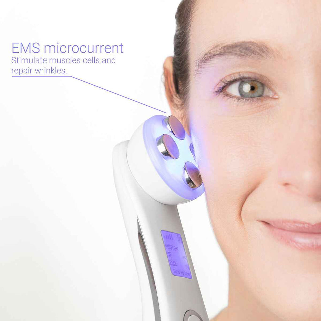Facial Massager with Radiofrequency, Phototherapy and