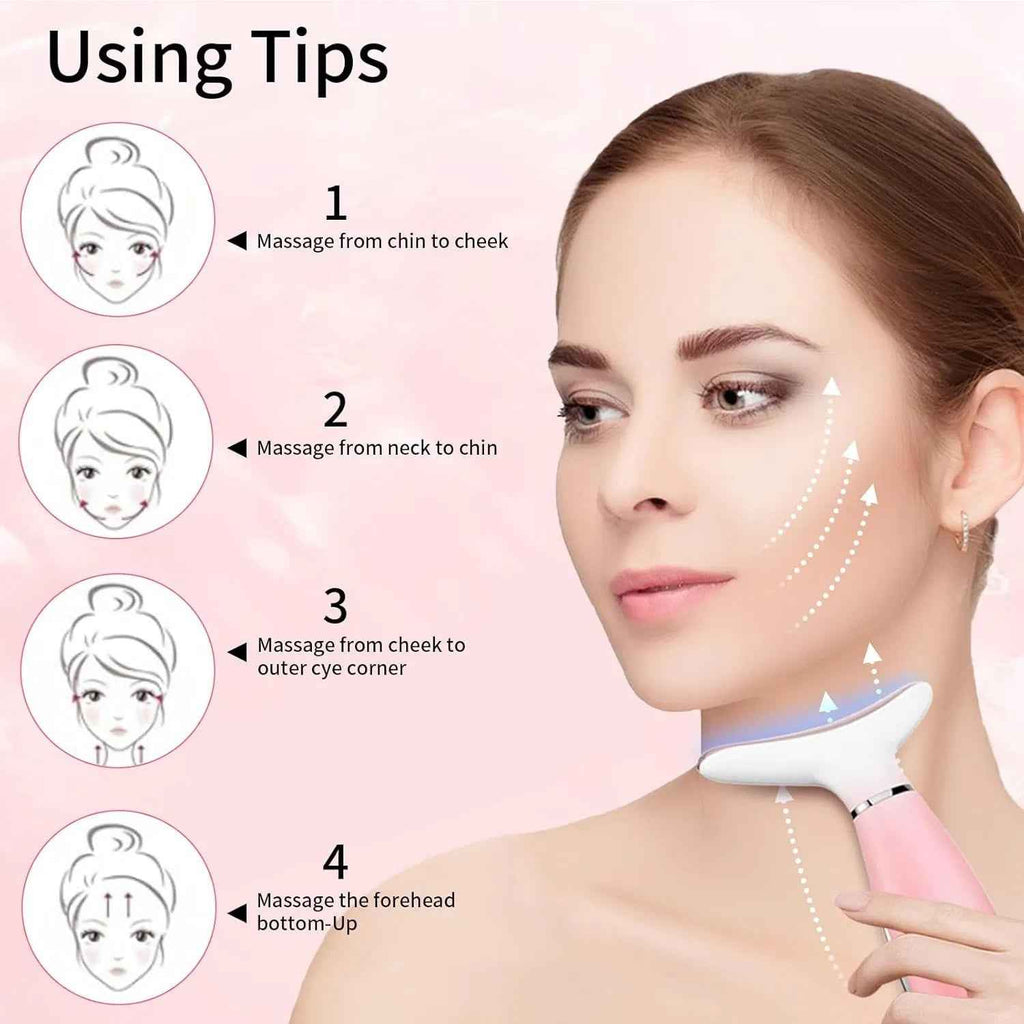 Neck Face Massager, Skin Care Face Massage Tool, 3-in-1 Facial