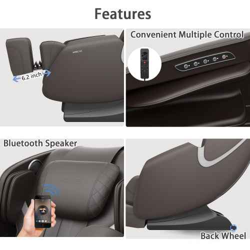 Massage Chair Recliner with Zero Gravity and Bluetooth Speaker for Ultimate Relaxation
