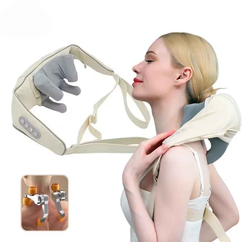 Shiatsu 5D Neck and Back Massager Shawl with Chiropractic Kneading功能