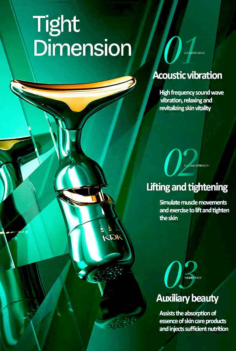 DELPHY Triple Head Facial Massager for High Vibration Lifting - MassageKraft