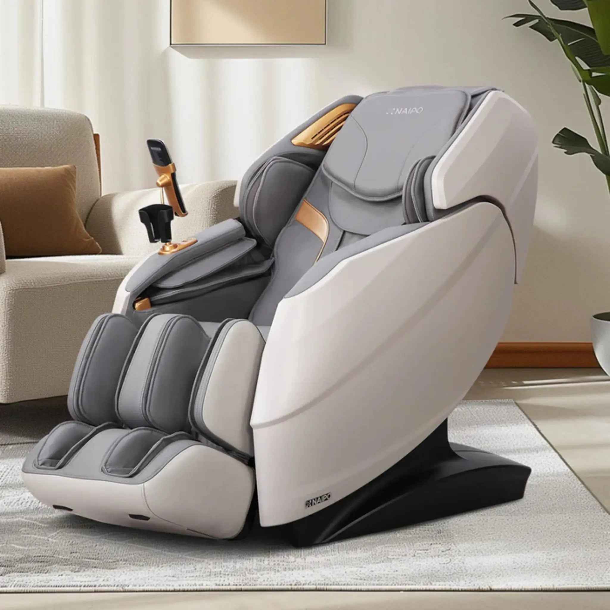 Naipo R50 Massage Chair White - Premium 3D Massage Chair for Ultimate Relaxation - MassageKraft